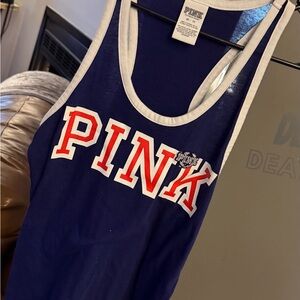 Victoria's Secret Pink Tank Top - Navy and White